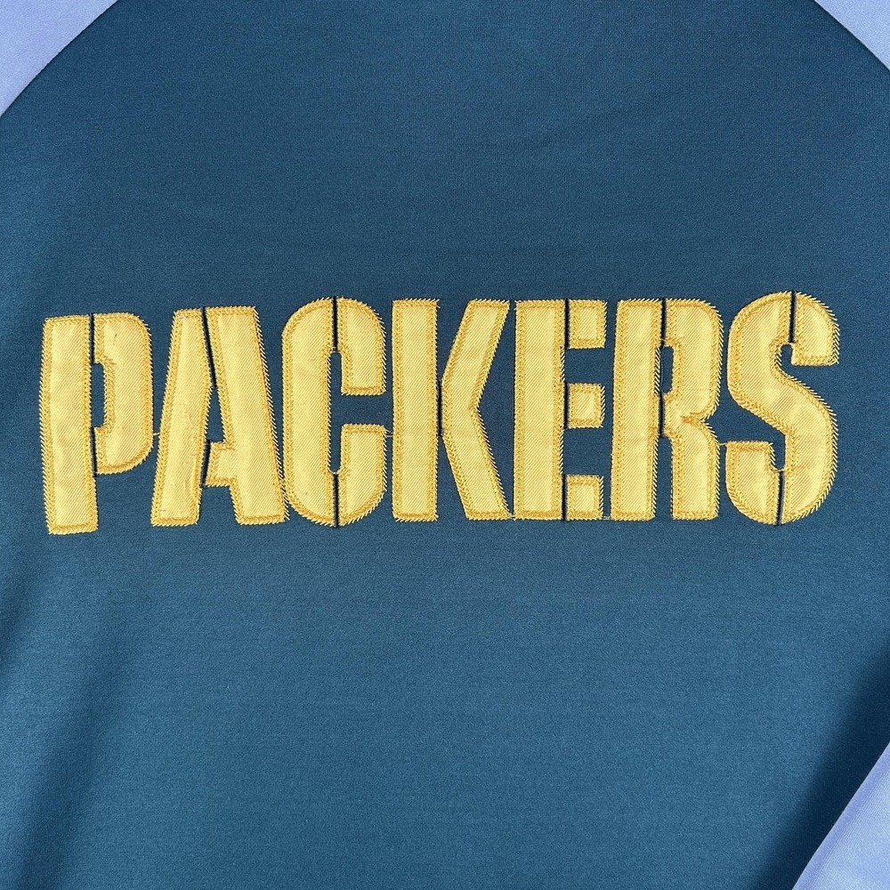 Green Bay Packers Jacket Mens Large Green Gray NFL Football Reebok Hooded Zip - Picture 12 of 16